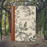 Amazing Grace Floral Faux Leather Journal With Zipped Closure - 2 Cor 12:9