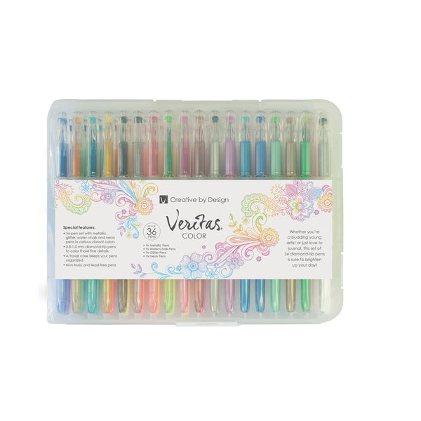 Veritas Thirty Six Piece Assorted Coloring Gel Pen Set