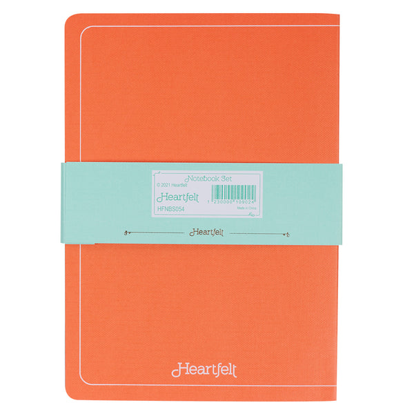 Never Give Up Ever Coral Poppies Two-Piece Medium Notebook