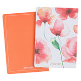 Never Give Up Ever Coral Poppies Two-Piece Medium Notebook