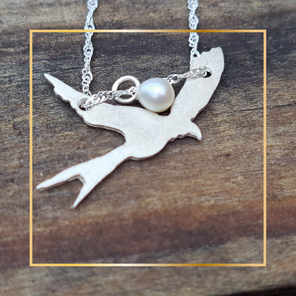 Swallow And Pearl Necklace
