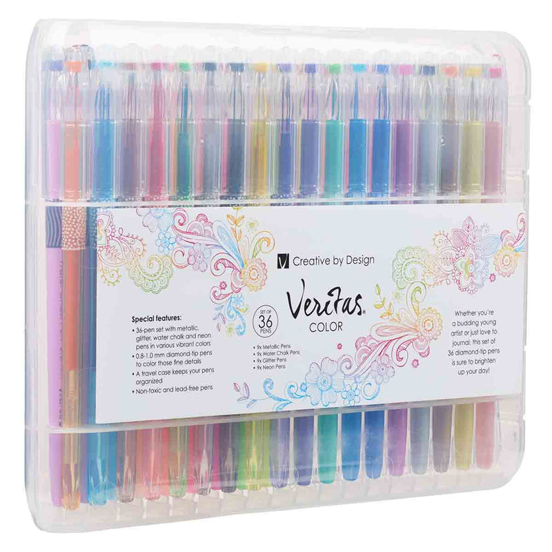 Veritas Thirty Six Piece Assorted Coloring Gel Pen Set