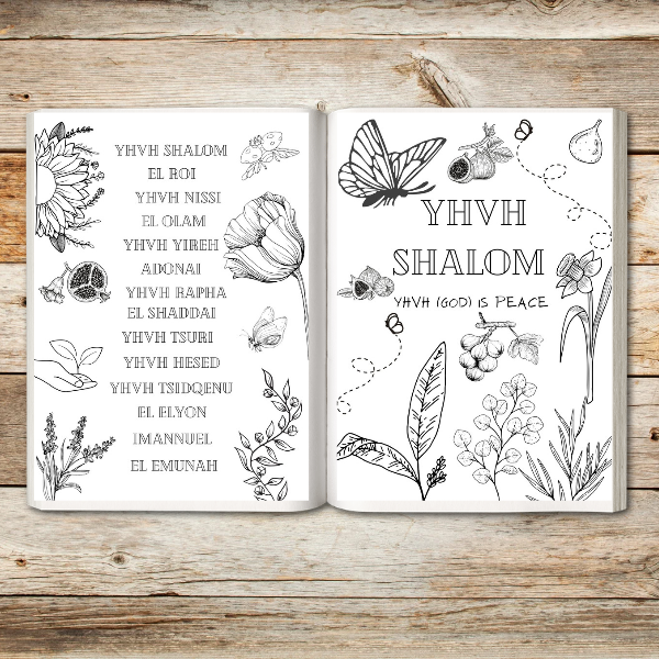 The Hebrew Names of God Coloring Prayer Journal
