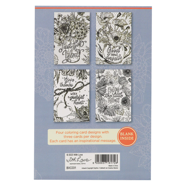 Just For You Colouring Greeting Card Set With Envelopes