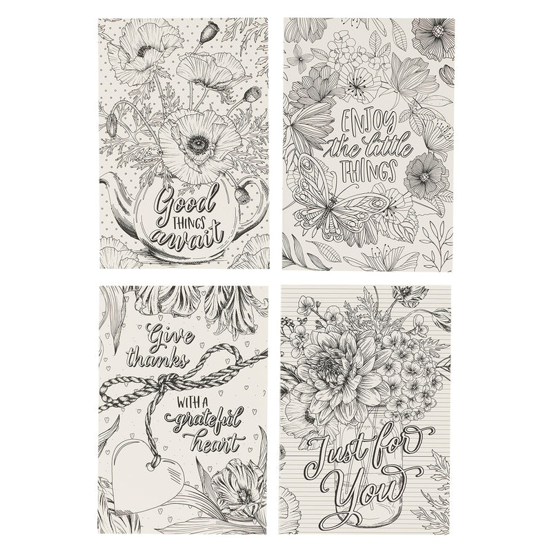 Just For You Colouring Greeting Card Set With Envelopes