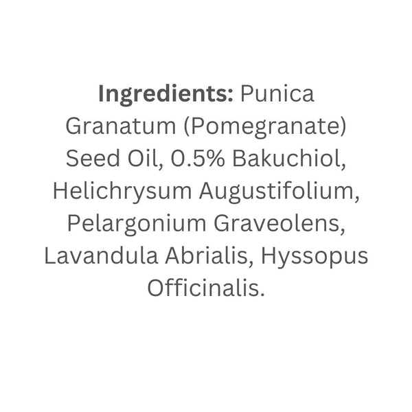 Pomegranate Bakuchiol Immortelle Antioxidant & Collagen Boosting Facial Oil Retinol Alternative 10ml