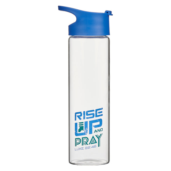 Rise Up And Pray Glass Water Bottle - Luke 22:46