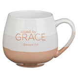 Saved By Grace Cream Ceramic Mug - Ephesians 2:8