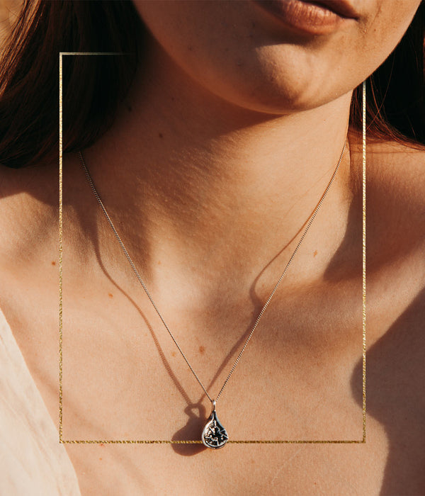 Pure Jewellery - Silver Solid Fig Pendant & Chain