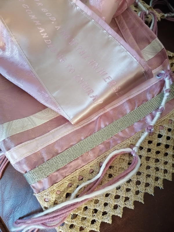 SLM Pink & Parsley Gold Prayer Shawl