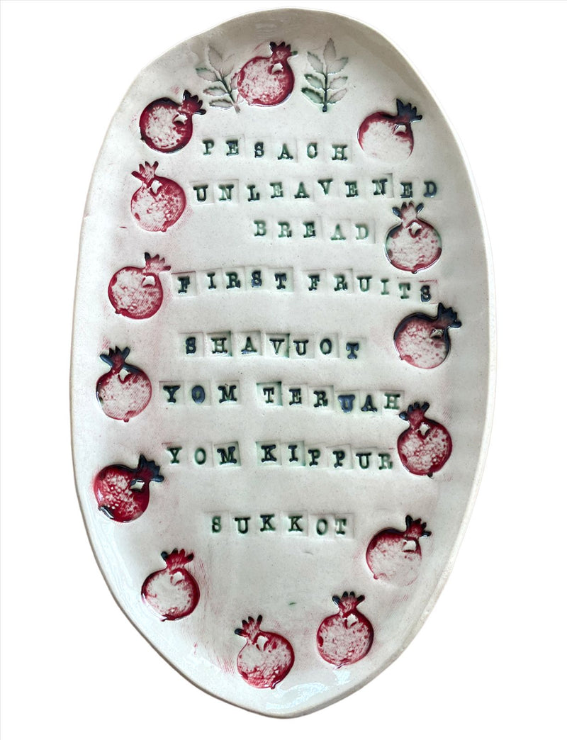 Ahava Ceramics - Biblical Feasts Range - Oval 7 Feasts Platter